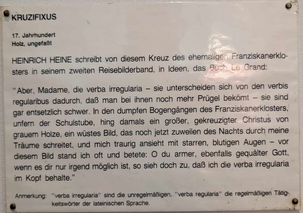 Heinrich Heine schreibt von diesem Kreuz
